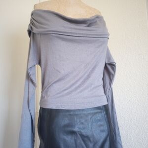 Women's Off-Shoulder Gray Sweater